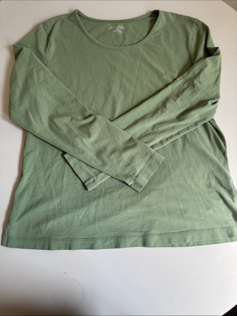 St. John's Bay Long-Sleeve Crewneck in Olive Green